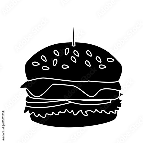 Hamburger fast food icon vector illustration graphic design
