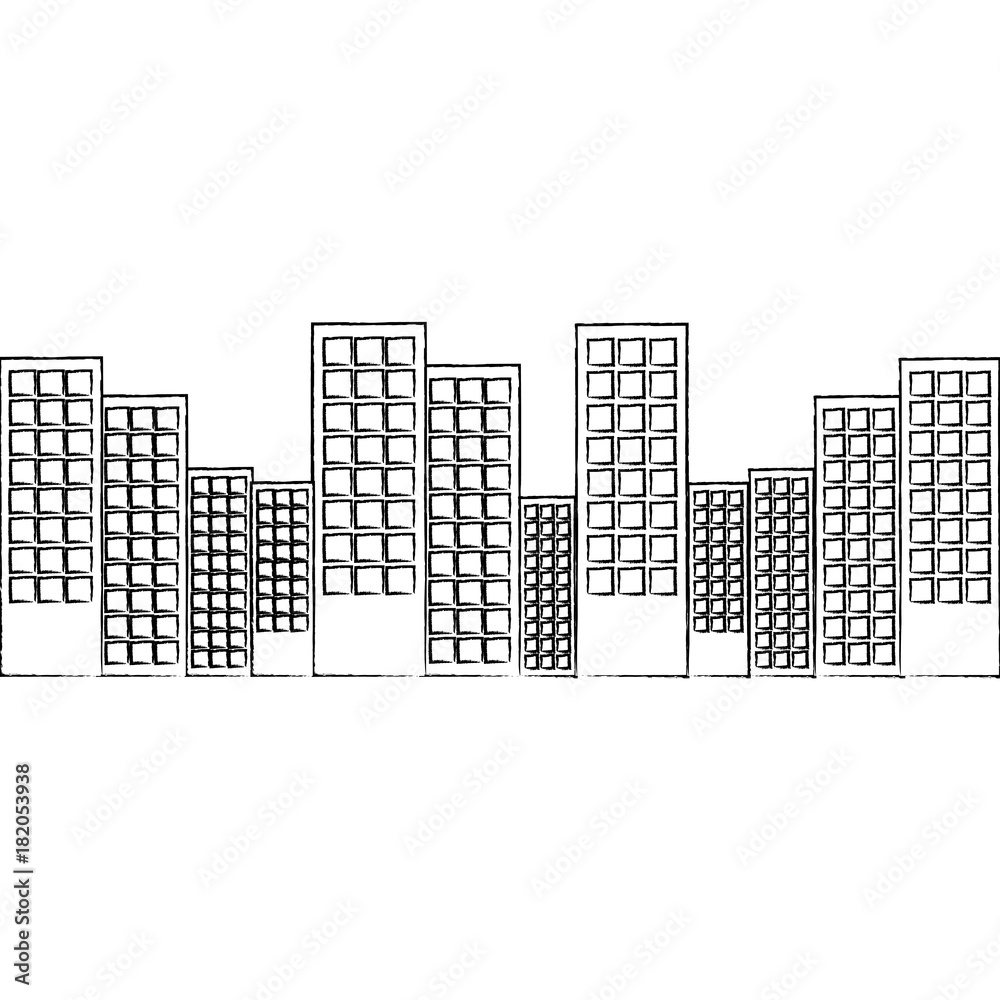 city skyline buildings icon image vector illustration design 