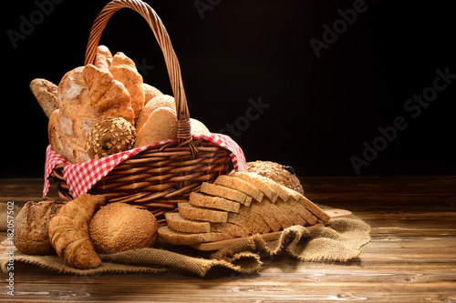 Freshly baked French bread fresh made from the whole wheat, Concept is healthy eating