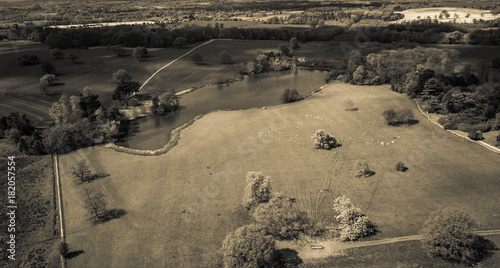 English Countryside From Above Drone Photo 