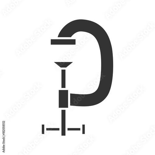 Screw clamp glyph icon