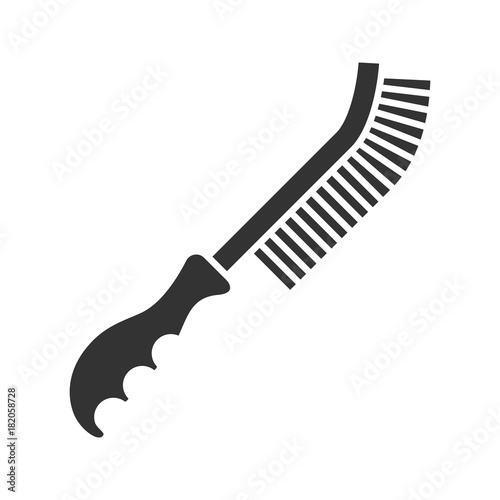 Wire brush glyph icon