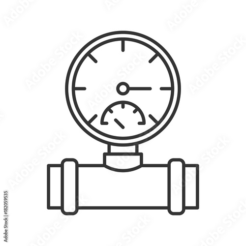 Pressure gauge linear icon