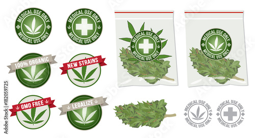 marijuana drug product vector label