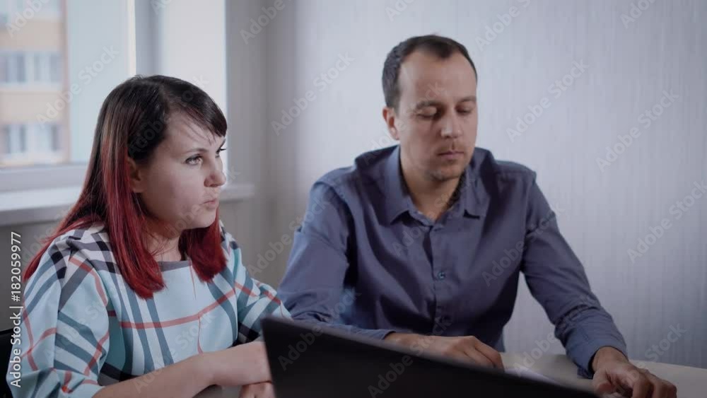 Married couple is meeting financial adviser in the office. Married couple is meeting financial adviser in the office.