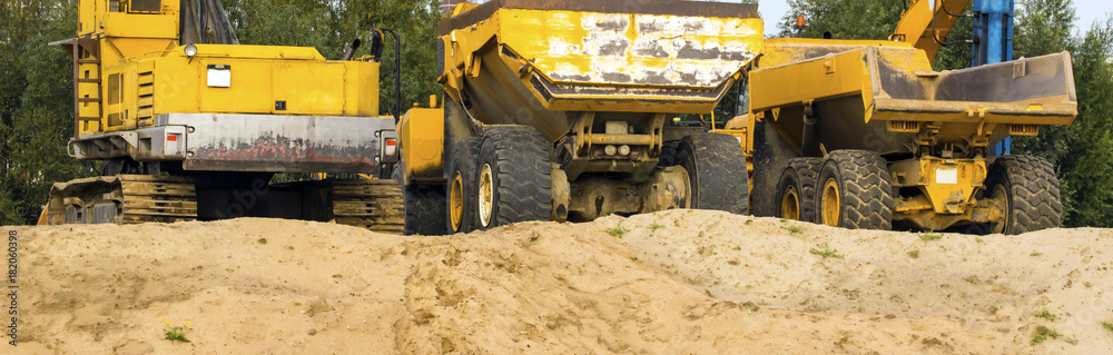 large yellow construction machinery