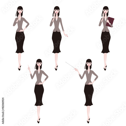 女性　全身　イラスト　セット
