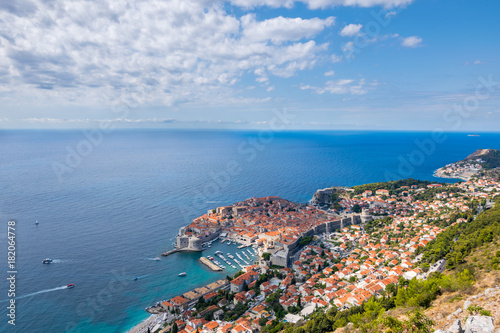 Fototapeta Naklejka Na Ścianę i Meble -  Aerial view of the medieval city of Dubrovnik, Dalmatia, Croatia, Adriatic Sea, Europe
