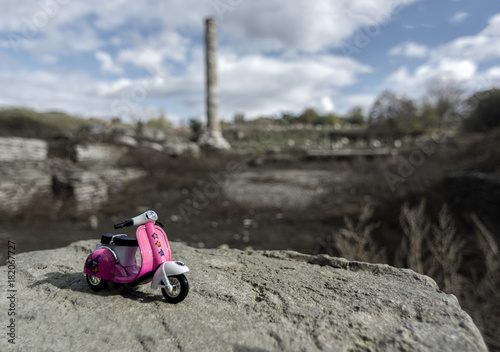 Toy car and motorbike at Artemis temple