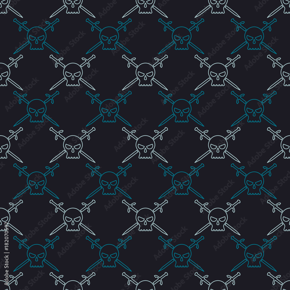 Fototapeta premium Seamless pattern with skulls for your design
