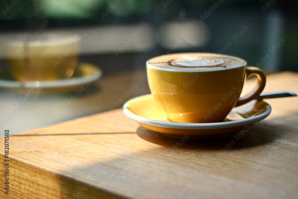 Fototapeta premium Coffee cup hot in the morning