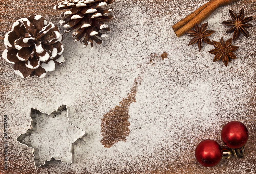Festive motif of flour in the shape of Norway (series)