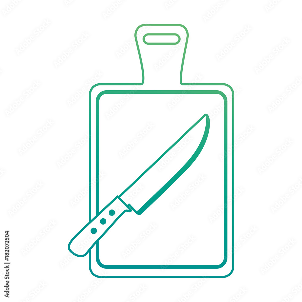 Obraz premium kitchen board with knife vector illustration design