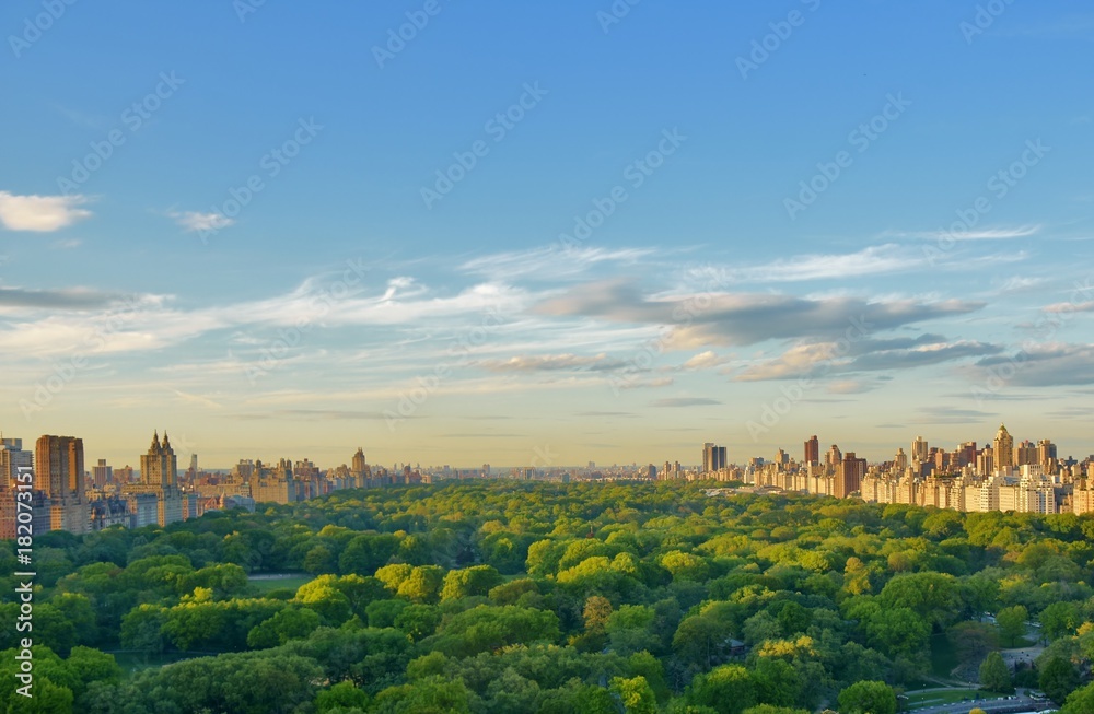 central park at sunset