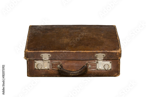 Vintage suitcase isolated on white