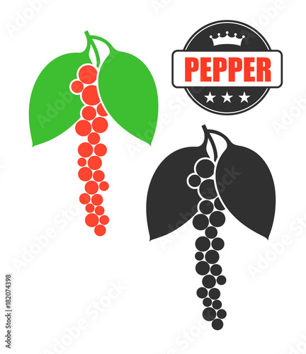 Black pepper. Isolated pepper on white background