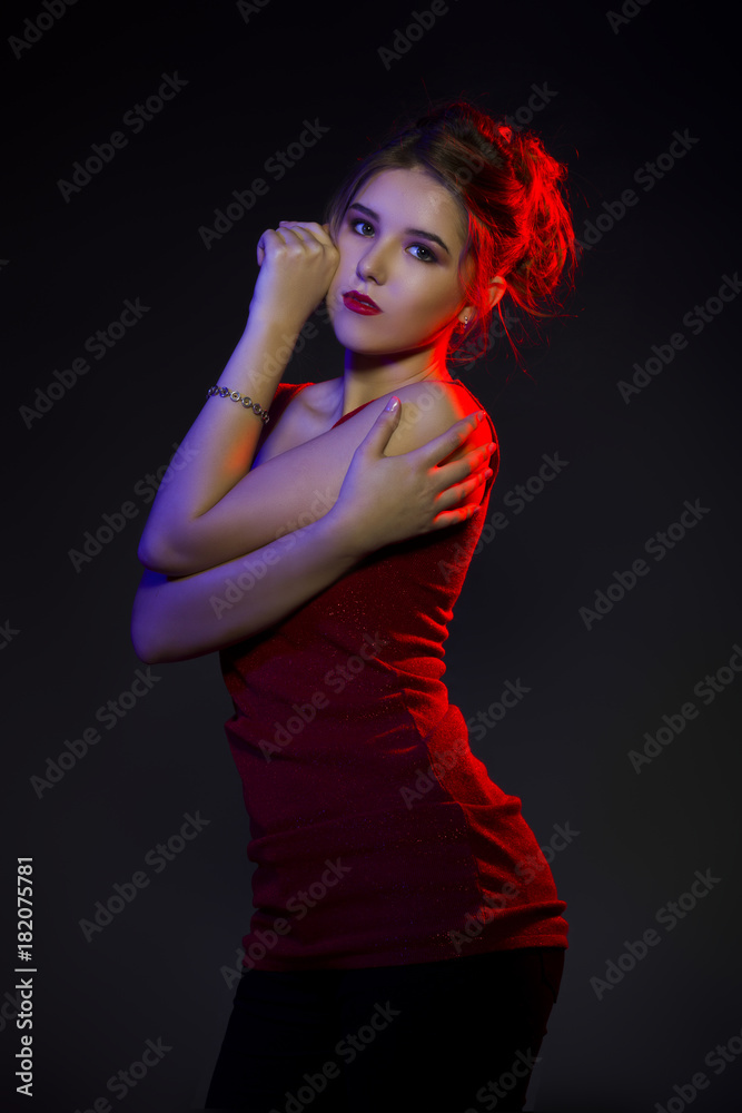 Attractive girl background isolated Attractive girl background isolated