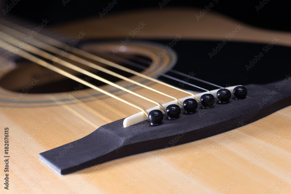 Fototapeta premium Parts of acoustic guitar close-up