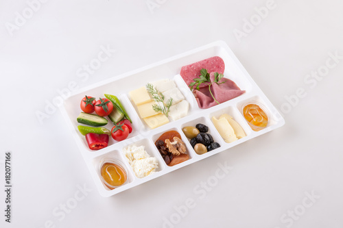 Tableau sur toile fixed menu breakfast isolated