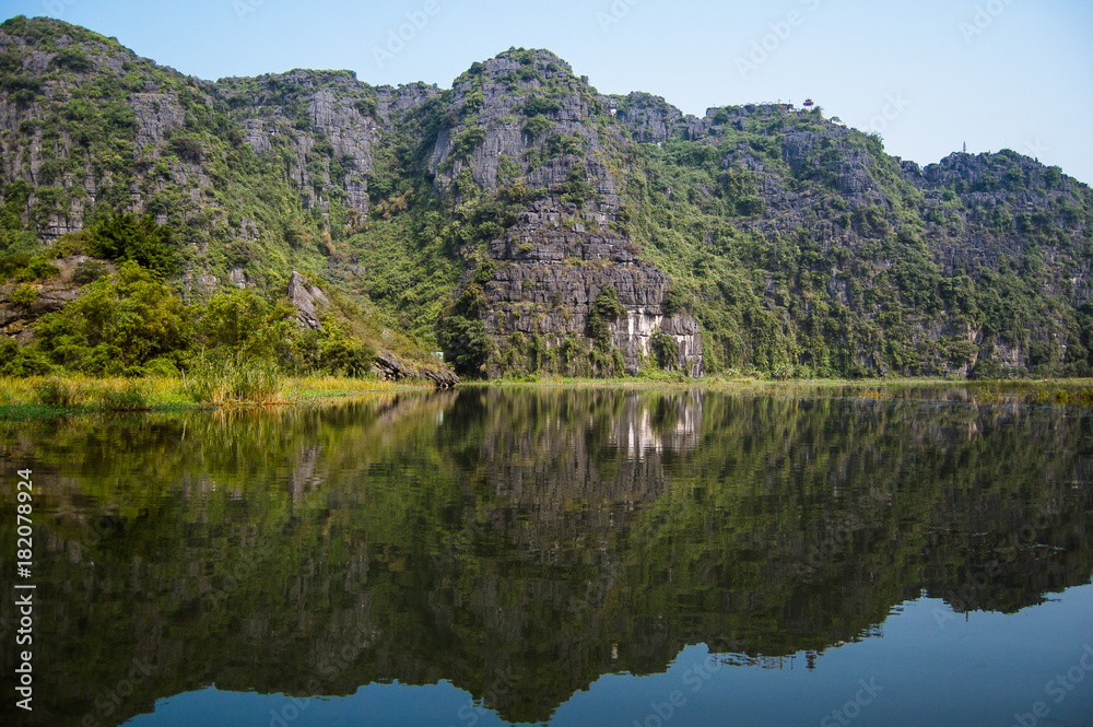 Landscapes of rocks Ha Long Bay. Ninh Binh Province, Ha Long Bay on land, Vietnam