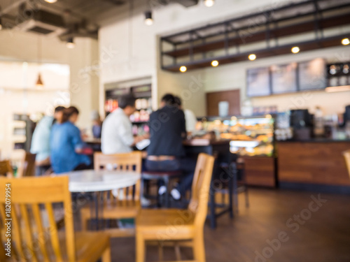 Abstract blurred background   interior of restaurant  coffee shop or cafe