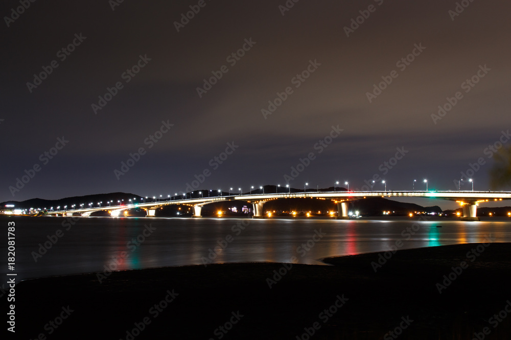Ganghwado island - Choji Bridge  in south korea. bridge night view.