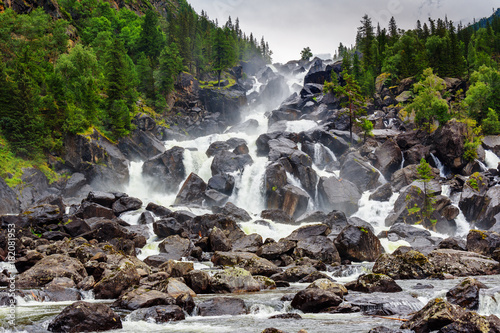 Waterfall Uchar. Altai Republic. Russia