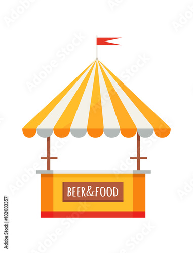 Beer and Food Festival Tent Vector Illustration