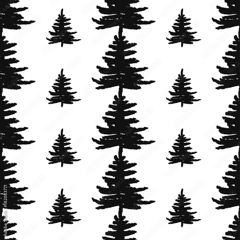 abstract art vector background. Christmas tree seamless pattern illustration for wrapping paper of fabric