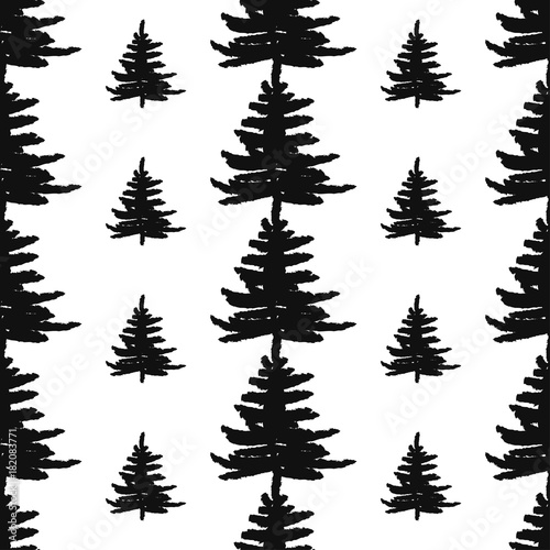abstract art vector background. Christmas tree seamless pattern illustration for wrapping paper of fabric