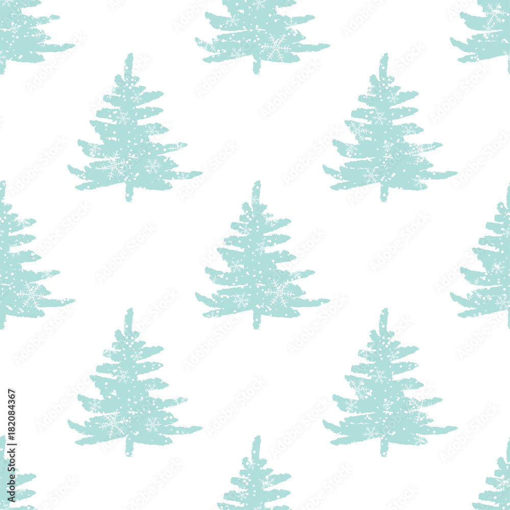 abstract art vector background. Christmas tree seamless pattern illustration for wrapping paper of fabric