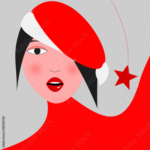 Donna con cappello natalizio