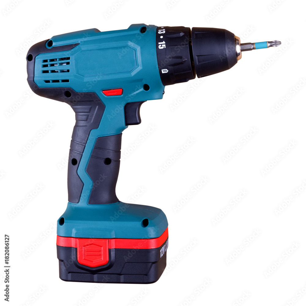 Cordless drill isolated on white Cordless drill isolated on white