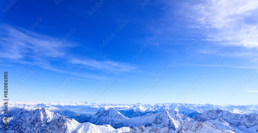 Winter landscape with view to the Zugspitze	