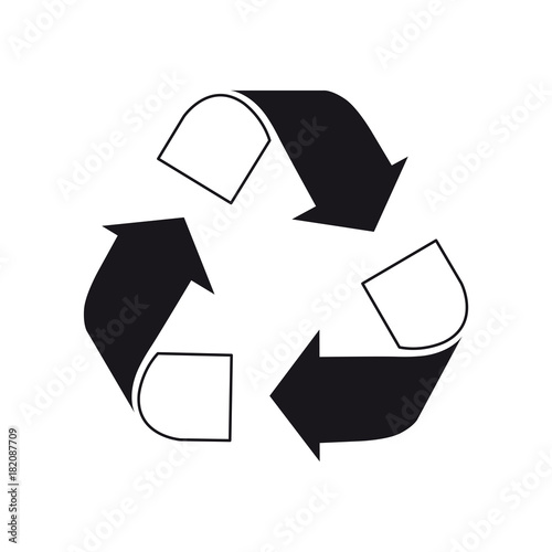 Recycle logo black and white