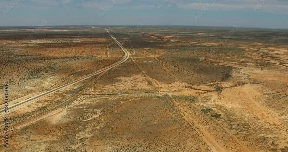 Aerial dolley back and zoom out of Gladstone Lookout with Caravans