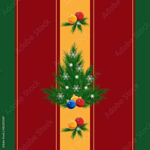 New-year tree pattern. Christmas tree background. Vector illustration