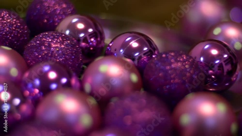 Pan Over Christmas Tree Decorations, Glittery Globes, Wintertime, Christmas Eve