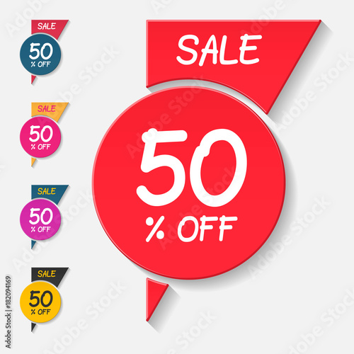 50 % off badge, vector 
