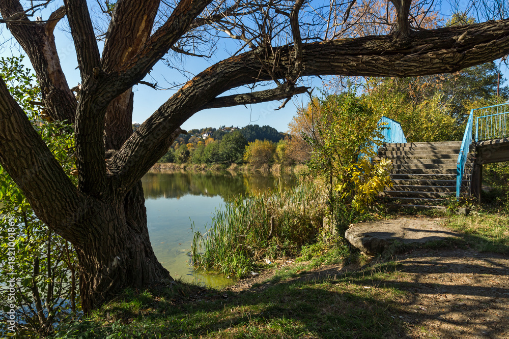 Autumn Landscape of Iskar River near Pancharevo lake, Sofia city Region, Bulgaria Autumn Landscape of Iskar River near Pancharevo lake, Sofia city Region, Bulgaria