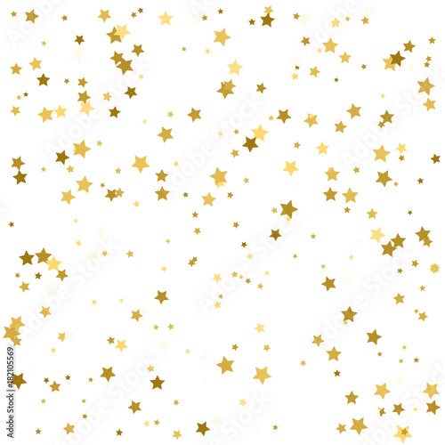 Gold confetti celebration background. Vector. Golden stars confetti