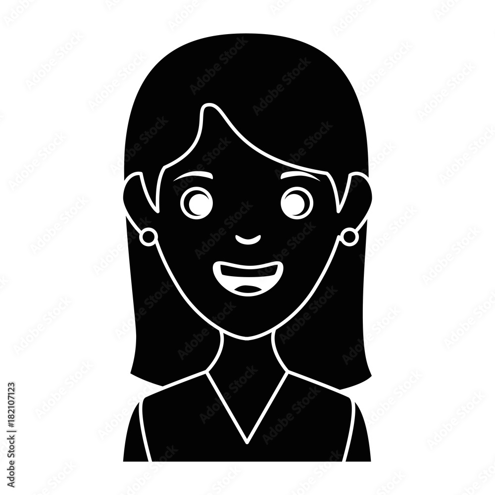 beautiful woman avatar character vector illustration design