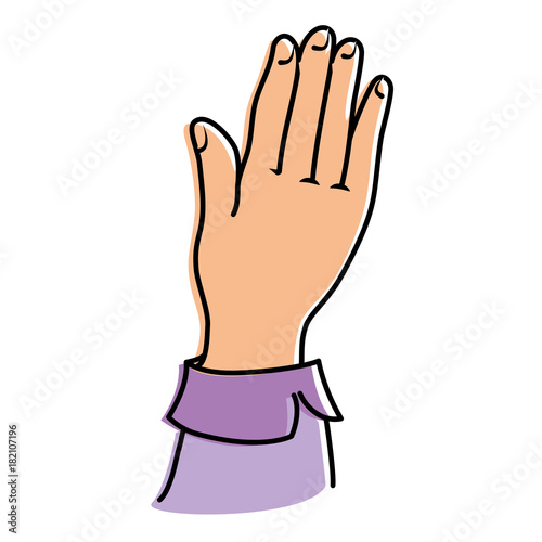 hand giving the five vector illustration design