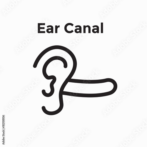 Ear and ear canal outline icon image for hearing / listening loss