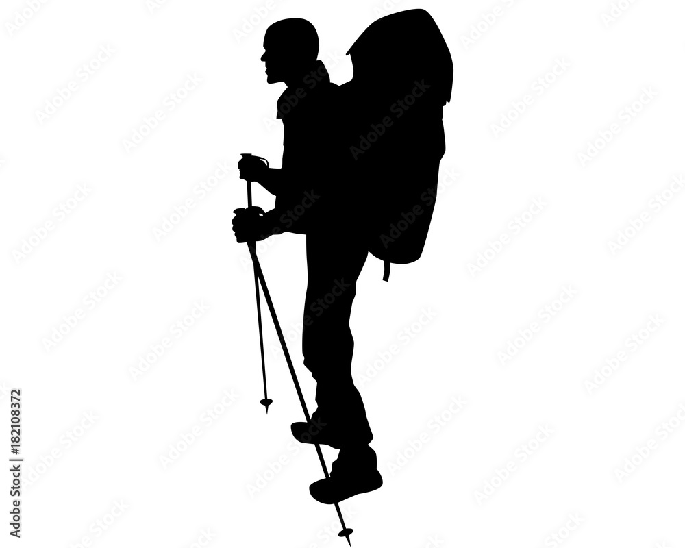 Hiking man in black Hiking man in black