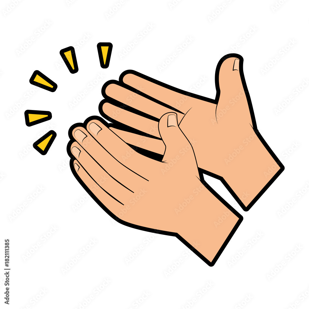 Fototapeta premium hands applauding isolated icon vector illustration design