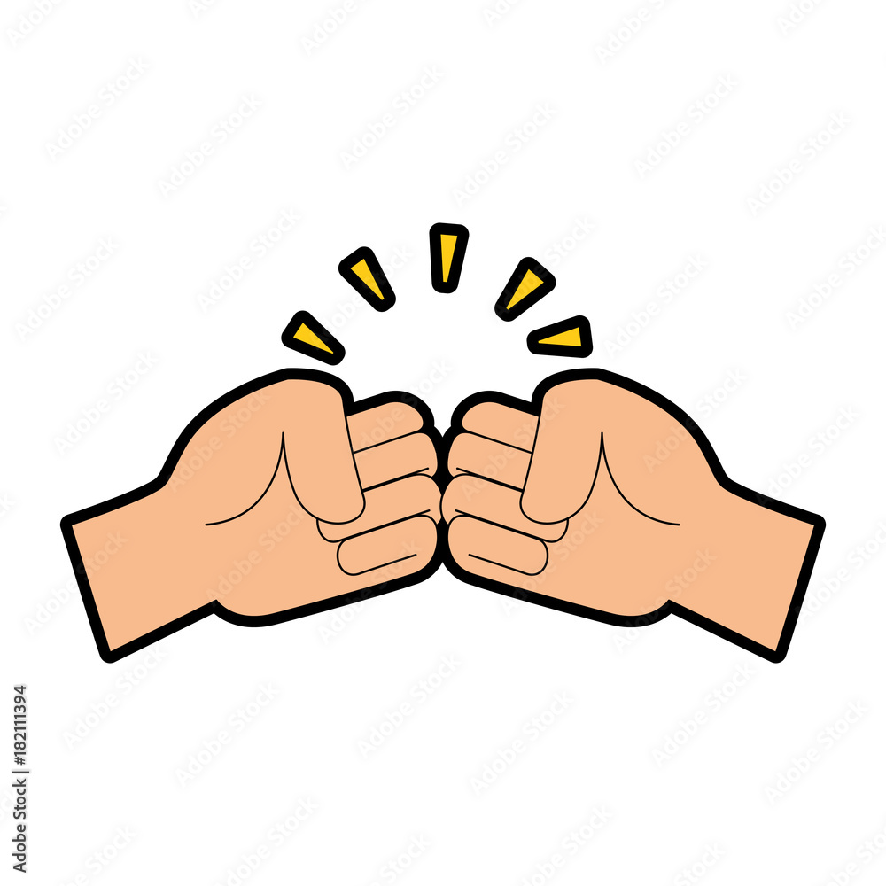 Obraz premium fists crashing isolated icon vector illustration design