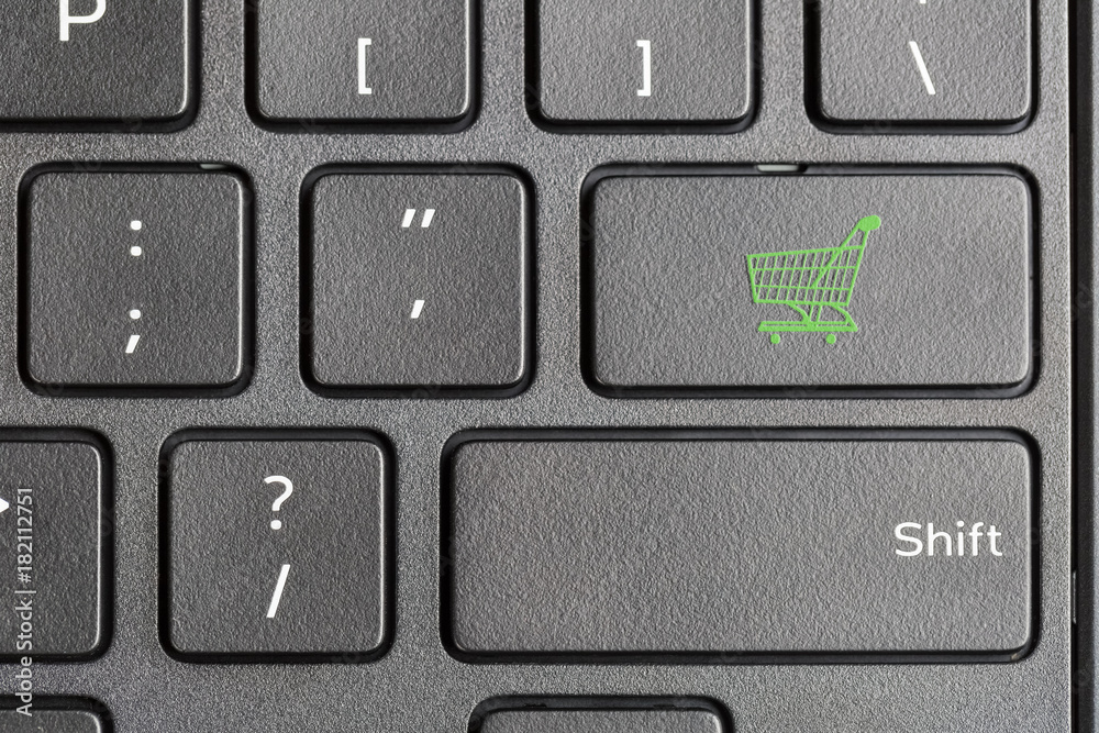 shopping cart icon on computer keyboard shopping cart icon on computer keyboard