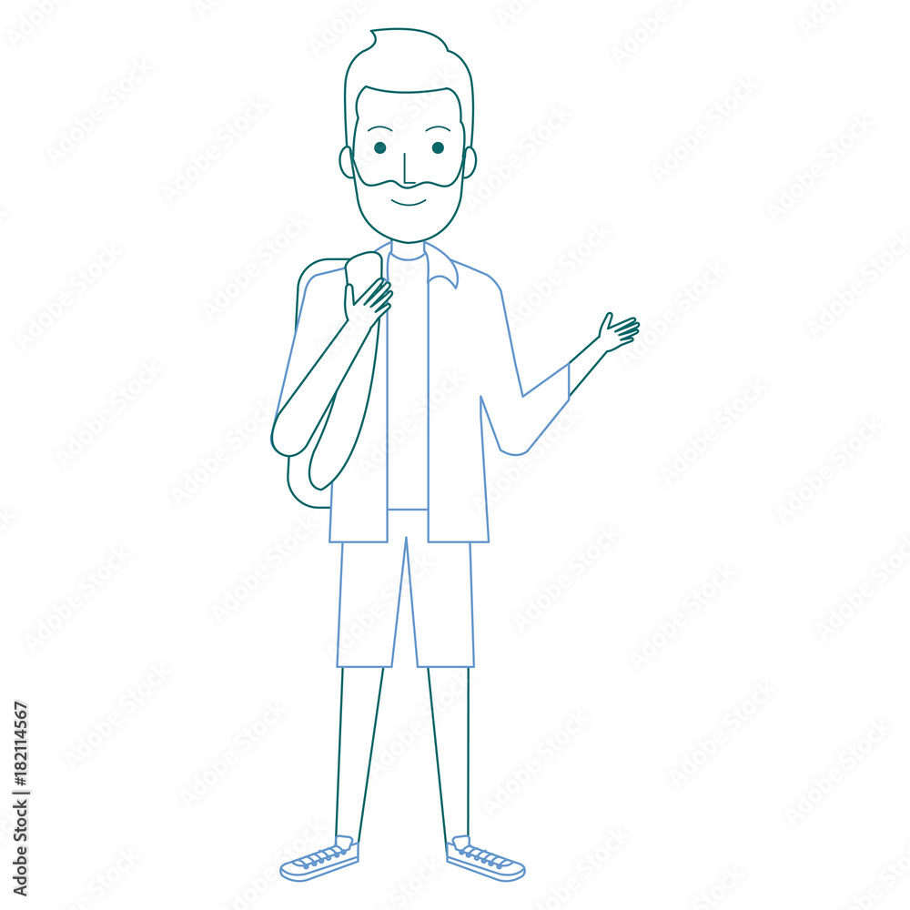 young man with school bag avatar character vector illustration design young man with school bag avatar character vector illustration design