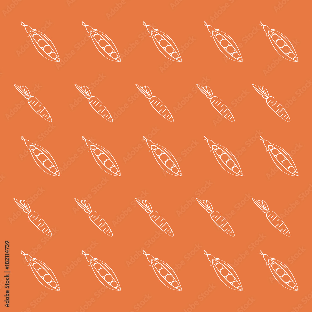 Carrot and peas background